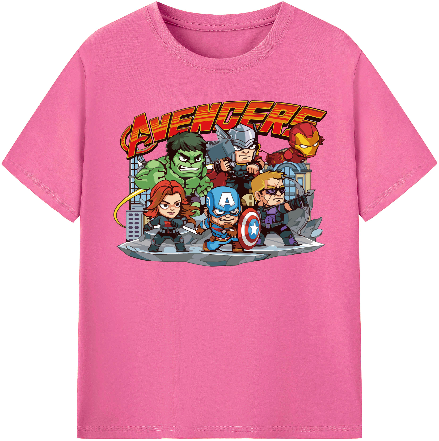 （画像用） アベンジャーズ The Avengers レディースカジュアルプリントTシャツ（綿100％）